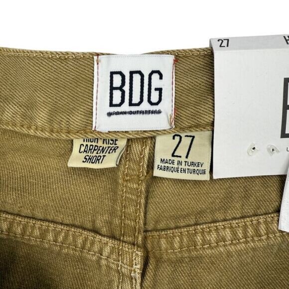 BDG High Rise Carpenter Shorts In Tan Size 27 - Picture 3 of 6